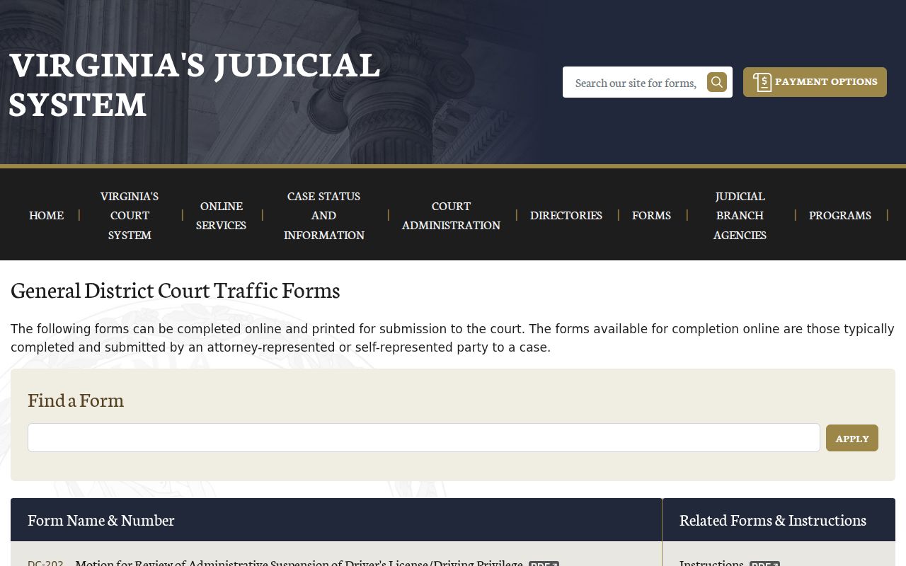 Orange County traffic warrant resolution forms and court access