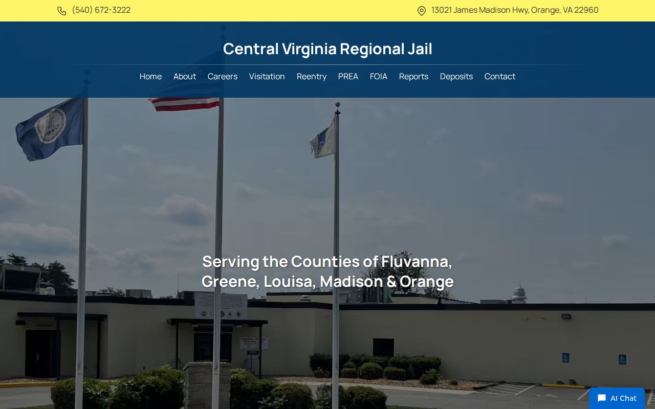 Orange County warrant arrest and Central Virginia Regional Jail information